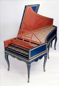 harpsichord blue double-keyboard